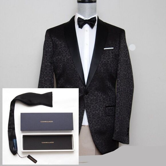 Men's bow‎ tie 100%Silk Charmeuse Black Self tied Bow tie Small AD2023 - Picture 11 of 15